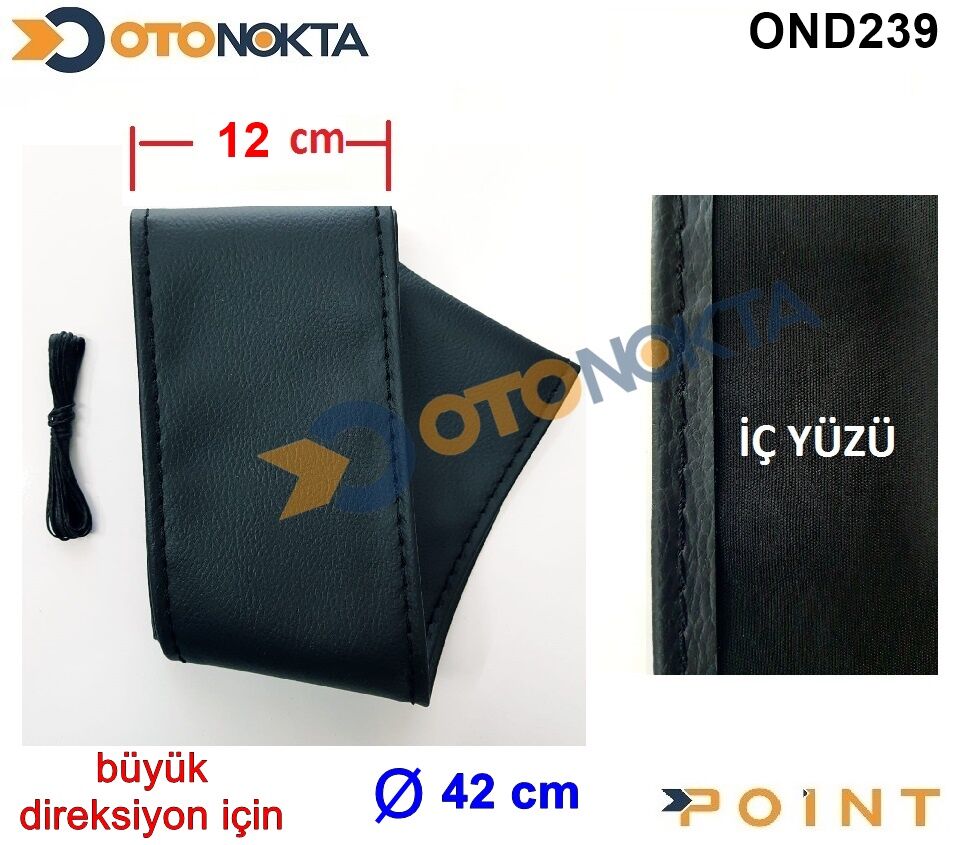 DİREKSİYON KILIFI DİKMELİ 120MM X 42CM DÜZ SİYAH