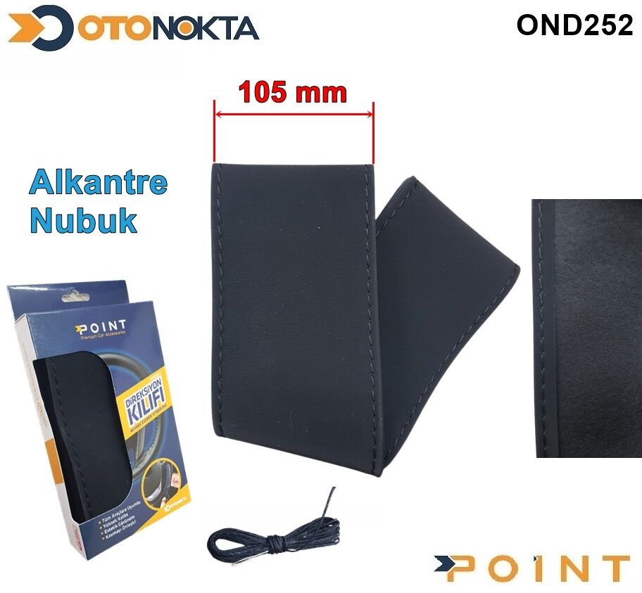 DİREKSİYON DİKMELİ ALCANTRA SİYAH İP 105MM X38CM