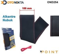 DİREKSİYON DİKMELİ ALCANTRA KIRMIZI İP 100MM X38CM