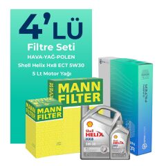 MANN BMW 2.20D Coupe Filtre Bakım Seti Shell Motor Yağlı (2014-2019) 4 Lü