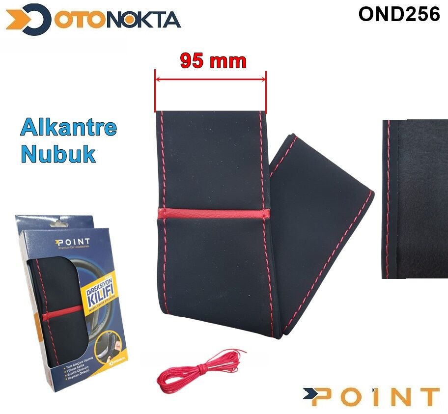 DİREKSİYON DİKMELİ ALCANTRA KIRMIZI İP 95MM YÜZÜK