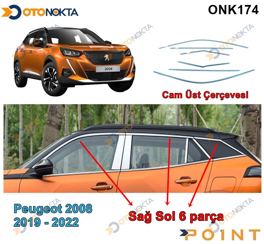 PEJO 2008-2019> CAM ÜST ÇERCEVESİ KROMU 6 PR. POIN