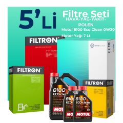 Filtron Ford Courier 1.5 EcoBlue Filtre Bakım Seti Motul Motor Yağlı (2018-2023) 5 Li