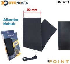 DİREKSİYON DİKMELİ ALCANTRA SİYAH İP 90MM X38CM