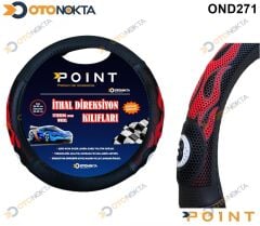 DİREKSİYON KILIFI GEÇME ALEV KIRMIZI SİYAH POİNT