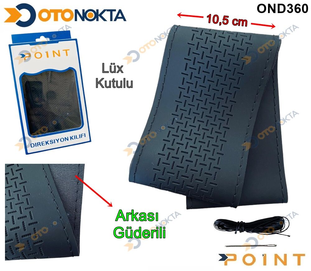 DİREKSİYON KILIF DİKMELİ DERİ SİYAH  POİNT