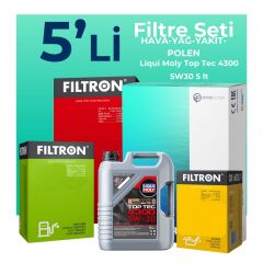Filtron Mercedes CLA180 Dizel Filtre Bakım Seti Liqui Moly Motor Yağlı (2013-2018) 5 Li