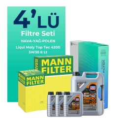 MANN Jeep Grand Cherokee 3.0 Dizel Filtre Bakım Seti Liqui Moly Motor Yağlı (2012-2017) 4 Lü