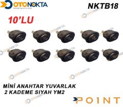 MİNİ ANAHTAR YUVARLAK 2 KADEME SİYAH YM2 10 LU