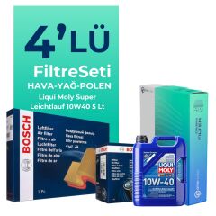 Bosch Honda Accord 2.4 Benzin Filtre Bakım Seti Liqui Moly Motor Yağlı (2002-2007) 4 Lü