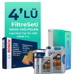 Bosch Mercedes GLC250 Benzin Filtre Bakım Seti Liqui Moly Motor Yağlı (2015-2019) 4 Lü