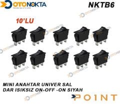 MİNİ ANAHTAR ÜNİVER DAR IŞIKSIZ ON-OFF SİYAH 10 LU