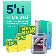 MANN Mercedes Citan 1.5 Dizel Filtre Bakım Seti Liqui Moly Motor Yağlı (2012-2020) 5 Li