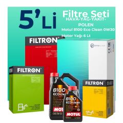Filtron Audi Q5 40 TDi Filtre Bakım Seti Motul Motor Yağlı (2021-2024) 5 Li