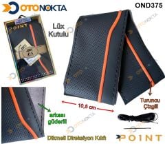 DİREKSİYON KILIFI DİKMELİ SİYH TURUNCU ÇİZGİ POİNT