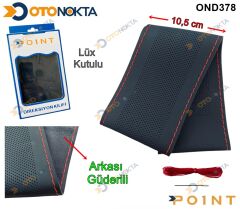 DİREKSİYON KILIFI DİKMELİ DERİ KIRMIZI İPLİ POİNT