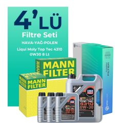MANN Ford Transit Custom 2.0 Dizel Filtre Bakım Seti Liqui Moly Motor Yağlı (2015-2023) 4 Lü
