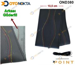 DİREKSİYON KILIFI DİKMELİ DERİ SARI-KIRMZ. İPLİ