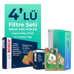 Bosch BMW 5.20 Dizel Filtre Bakım Seti Castrol Motor Yağlı (2005-2008) 4 Lü