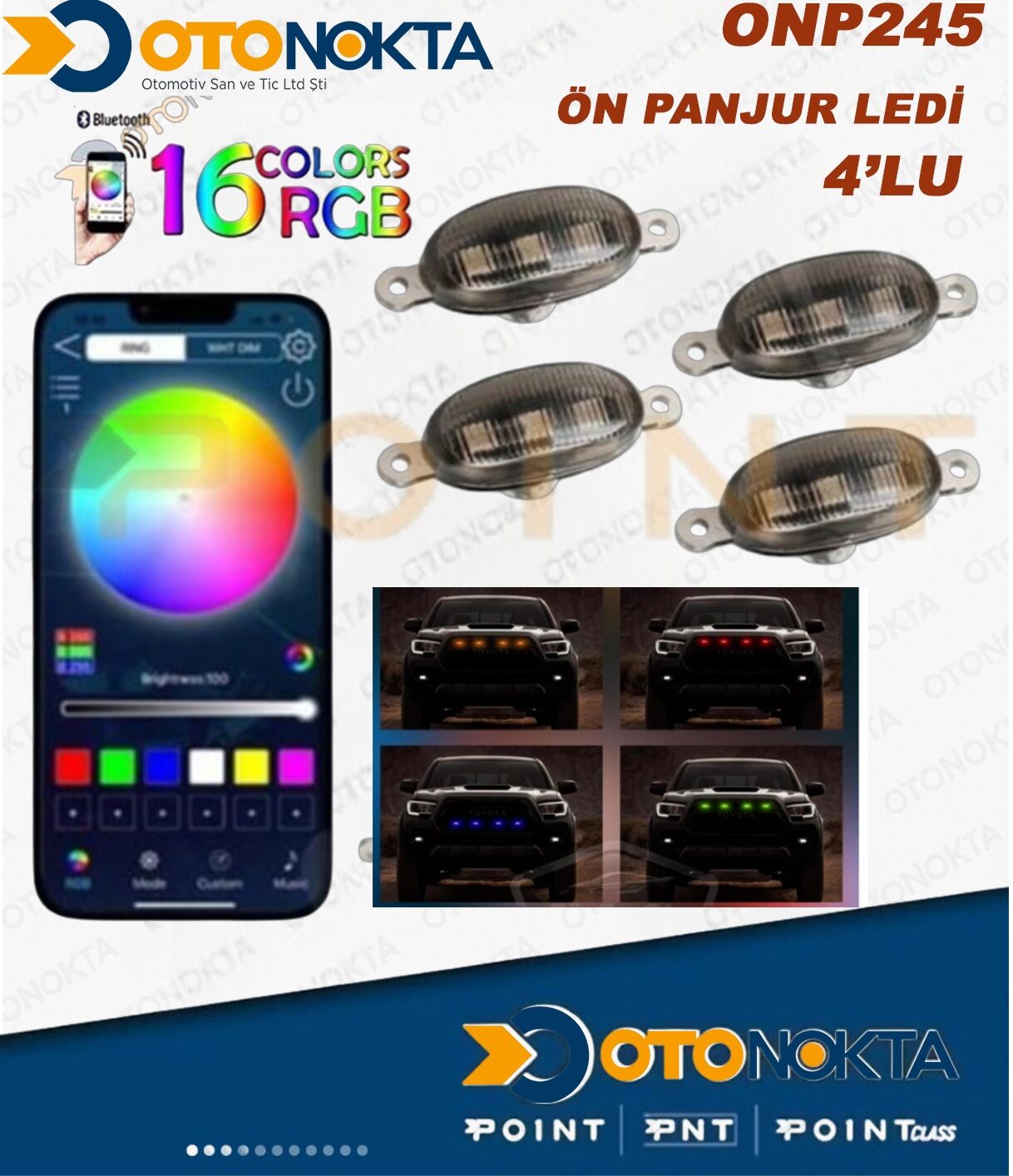 PANJUR ÖNÜ 4 LÜ LED RGBLİ TELEFON UYG. KUMANDALI