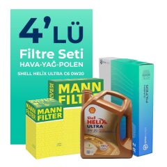 Mann BMW X1 2.0i Filtre Bakım Seti Shell Motor Yağlı (2023-2024) 4 Lü