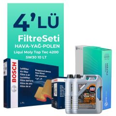 BOSCH Jeep Commander 3.0 Dizel Filtre Bakım Seti Liqui Moly Motor Yağlı (2006-2011) 4 Lü