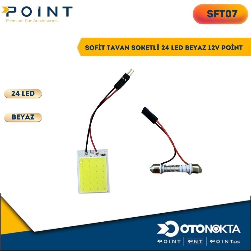 SOFİT TAVAN SOKETLİ 24 LED BEYAZ 12V POİNT