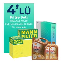 MANN Land Rover Discovery 2.0 Benzinli Filtre Bakım Seti Shell Motor Yağlı (2017-2022) 4 Lü