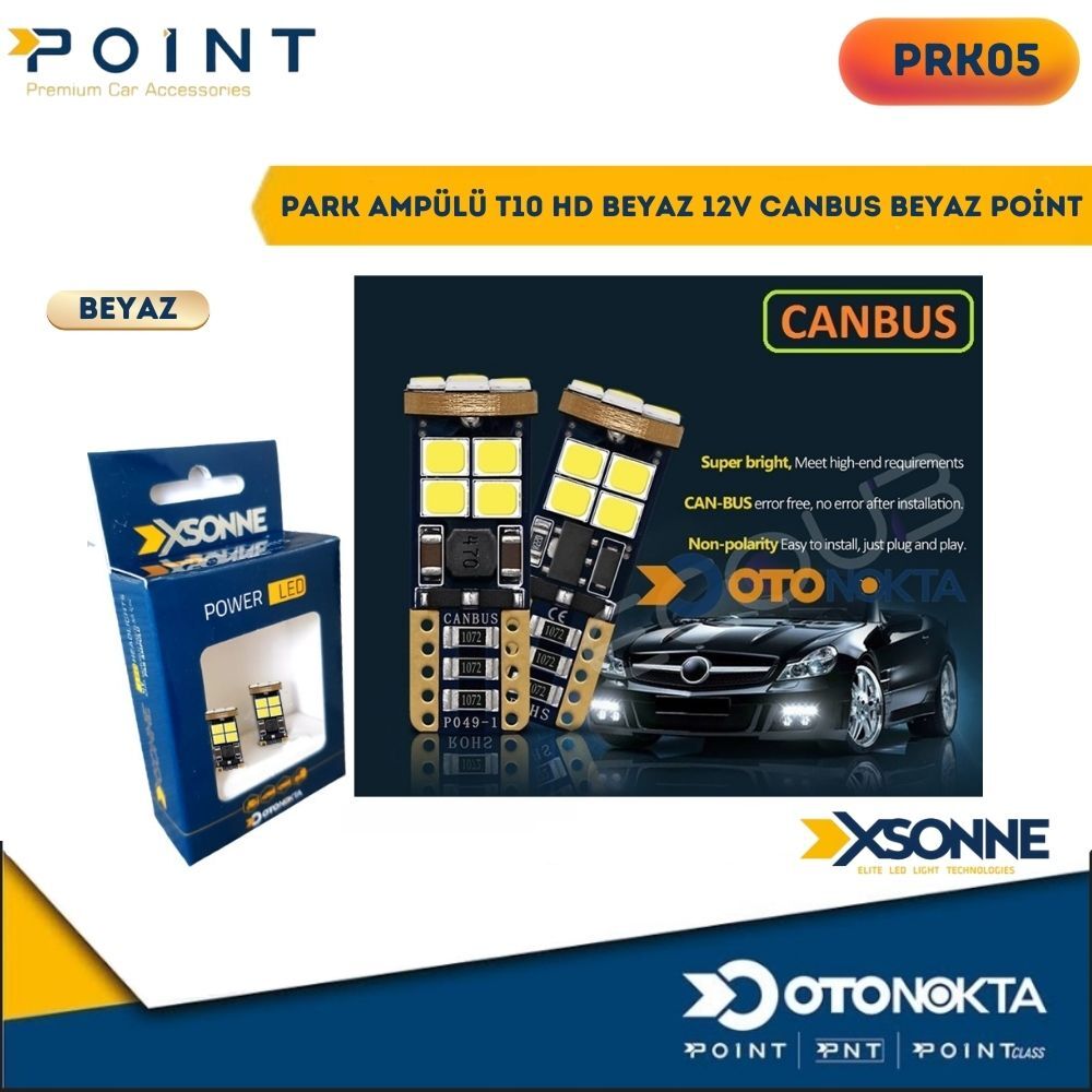 PARK AMPÜLÜ T10 HD BEYAZ 12V CANBUS BEYAZ POİNT