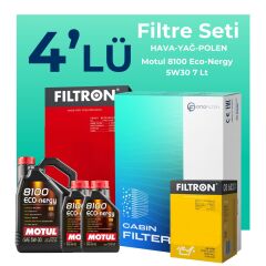 Filtron Mercedes C180 Benzin Filtre Bakım Seti Motul Motor Yağlı (2014-2019) 4 Lü