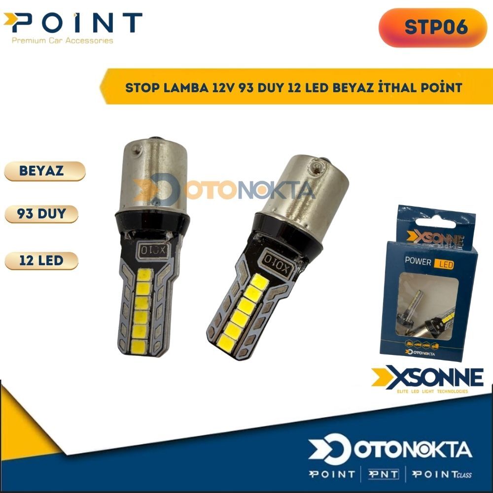 STOP LAMBA 12V 93 DUY 12 LED BEYAZ İTHAL POİNT