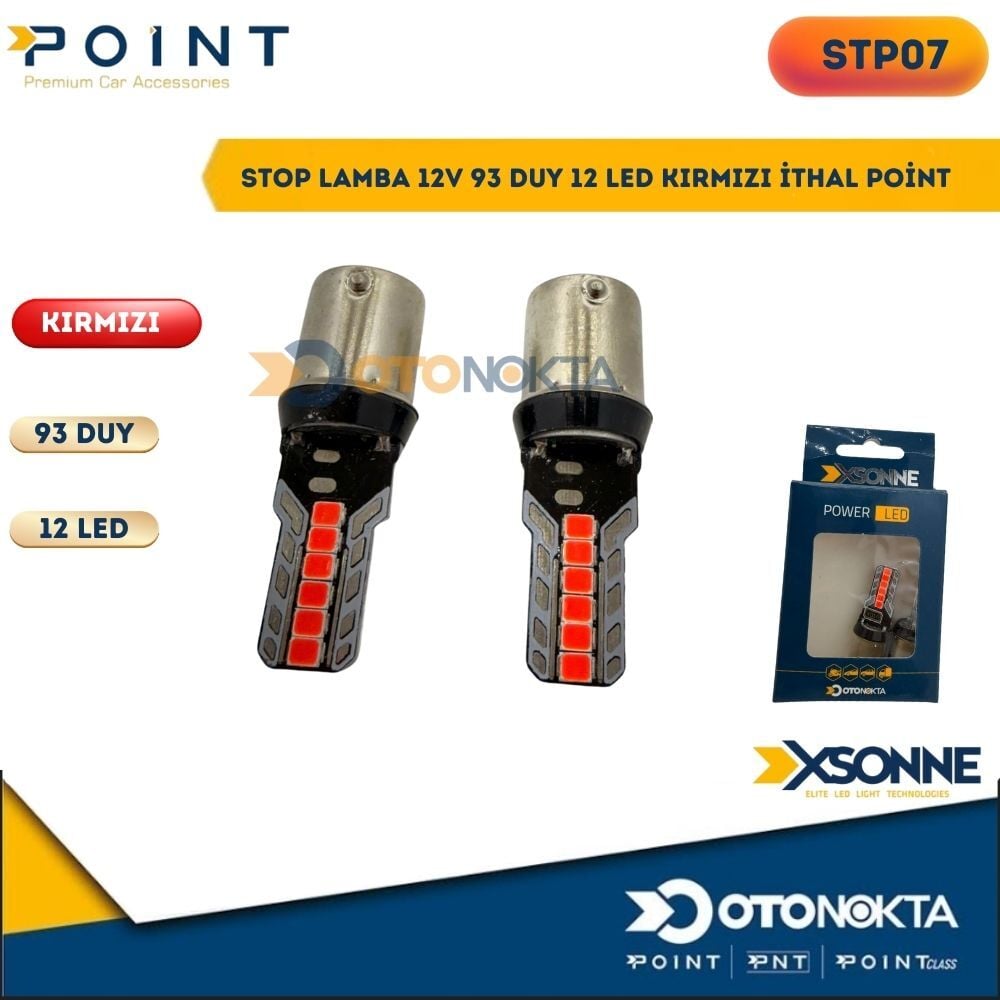 STOP LAMBA 12V 93 DUY 12 LED KIRMIZI İTHAL POİNT