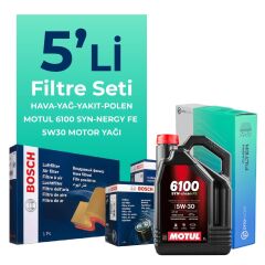 Bosch Dacia Lodgy 1.5 BlueDci Dizel Filtre Bakım Seti Motul Motor Yağlı (2018-2022) 5 Li