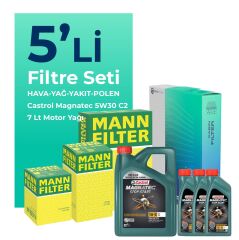MANN Mitsubishi L200 2.5 Dizel Filtre Bakım Seti Castrol Motor Yağlı (2008-2015) 5 Li