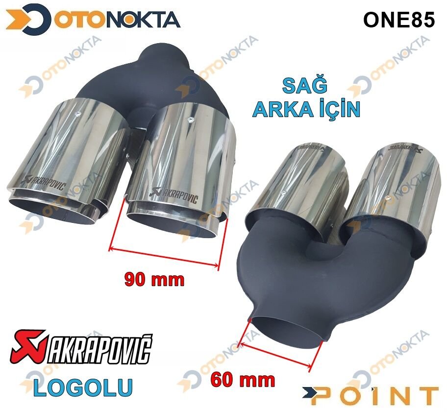 EGZOZ UCU AKRAPOVİÇ KROM 90 LIK ÇİFT  SAĞ