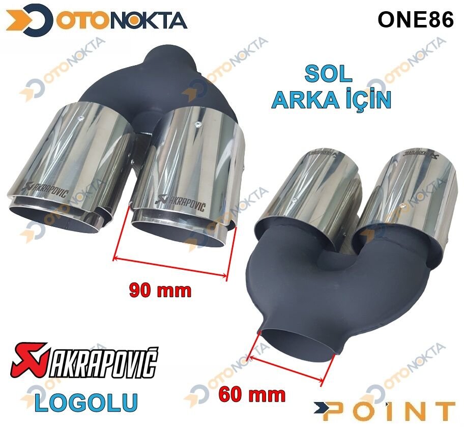 EGZOZ UCU AKRAPOVİÇ KROM 90 LIK ÇİFT SOL