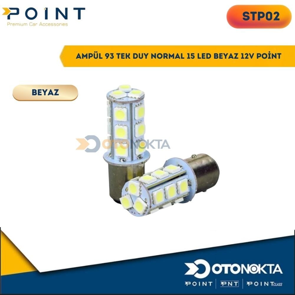 STOP AMPÜL 93 TEK DUY 15 LED BEYAZ 12V POİNT