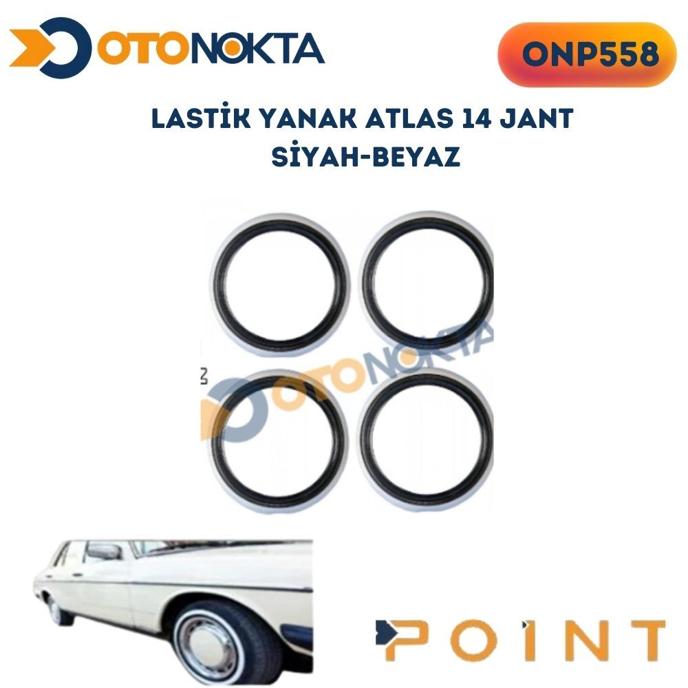 LASTİK YANAK ATLAS 14 JANT SİYAH-BEYAZ
