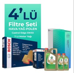 BOSCH Volkswagen Transporter T5 2.0 Dizel Filtre Bakım Seti Castrol Motor Yağlı (2009-2015) 4 Lü