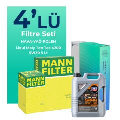MANN BMW 3.20 Benzinli Filtre Bakım Seti Liqui Moly Motor Yağlı (2019-2023) 4 Lü
