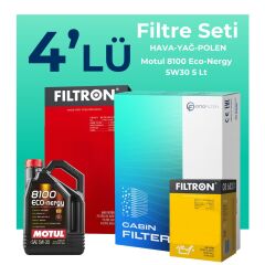 Filtron Mercedes A160 Benzin Filtre Bakım Seti Motul Motor Yağlı (2004-2010) 4 Lü