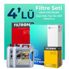 Filtron Nissan Qashqai 2.0 Dizel Filtre Bakım Seti Liqui Moly Motor Yağlı (2007-2013) 4 Lü