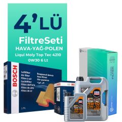 BOSCH Audi A6 40 TDi Filtre Bakım Seti Liqui Moly Motor Yağlı (2019-2024) 4 Lü
