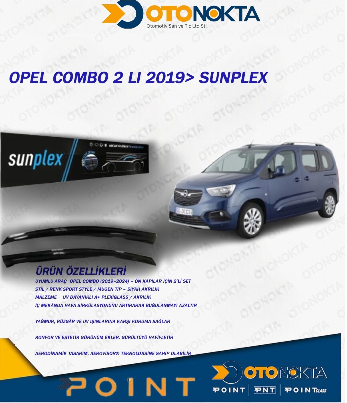 CAM RÜZGARLIĞI OPEL COMBO 2 Lİ 2019> SUNPLEX