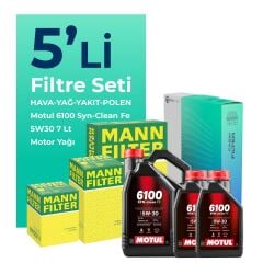 MANN Renault Trafic 1.6 Dizel Filtre Bakım Seti Motul Motor Yağlı (2014-2019) 5 Li