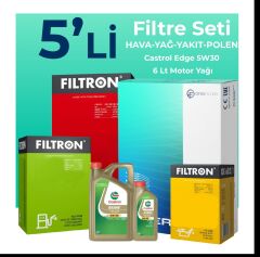 Filtron BMW 5.20 Dizel Filtre Bakım Seti Castrol Motor Yağlı (2007-2010) 5 Li