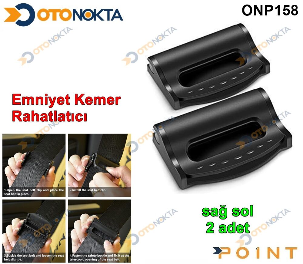 EMNİYET KEMER RAHATLATICI SİYAH 2 PRÇ İTHAL POİNT