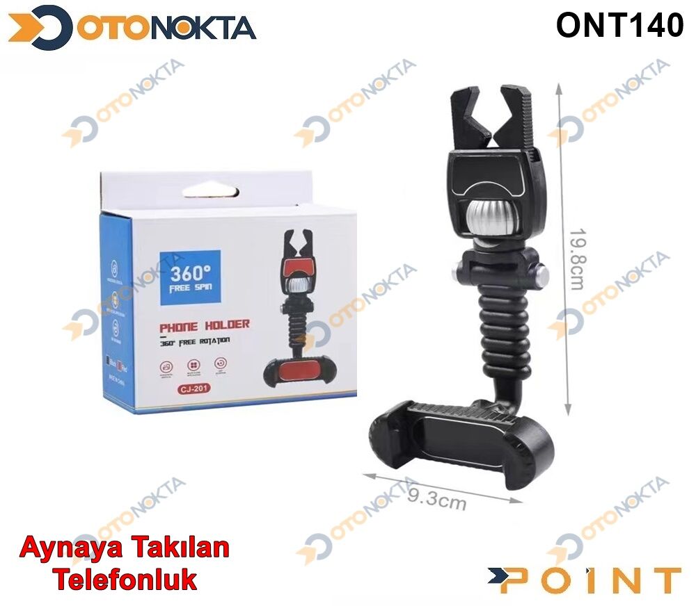 TELEFON TUTUCU AYNAYA ASMALI KISKAÇLI SİYAH POİNT