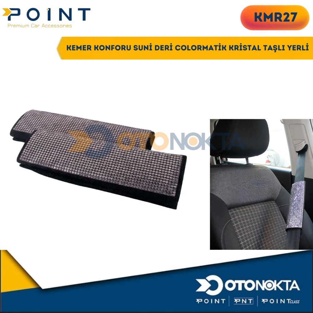 KEMER KONFORU SUNİ DERİ COLORMATİK KRİSTAL TAŞLI