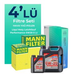 MANN Nissan Qashqai 1.5 Hybrid Filtre Bakım Seti Liqui Moly Motor Yağlı (2022-2025) 4 Lü